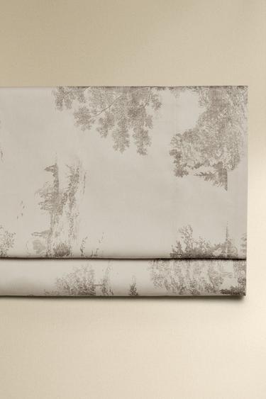 LENZUOLO DI SOPRA SATIN TOILE DE JOUY - Grigio chiaro di Zara