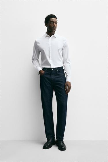 DOPASOWANA KOSZULA SLIM FIT ZE SPINKAMI - Biały Zara