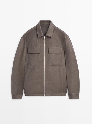 Zara 100% wool flannel jacket - Mink