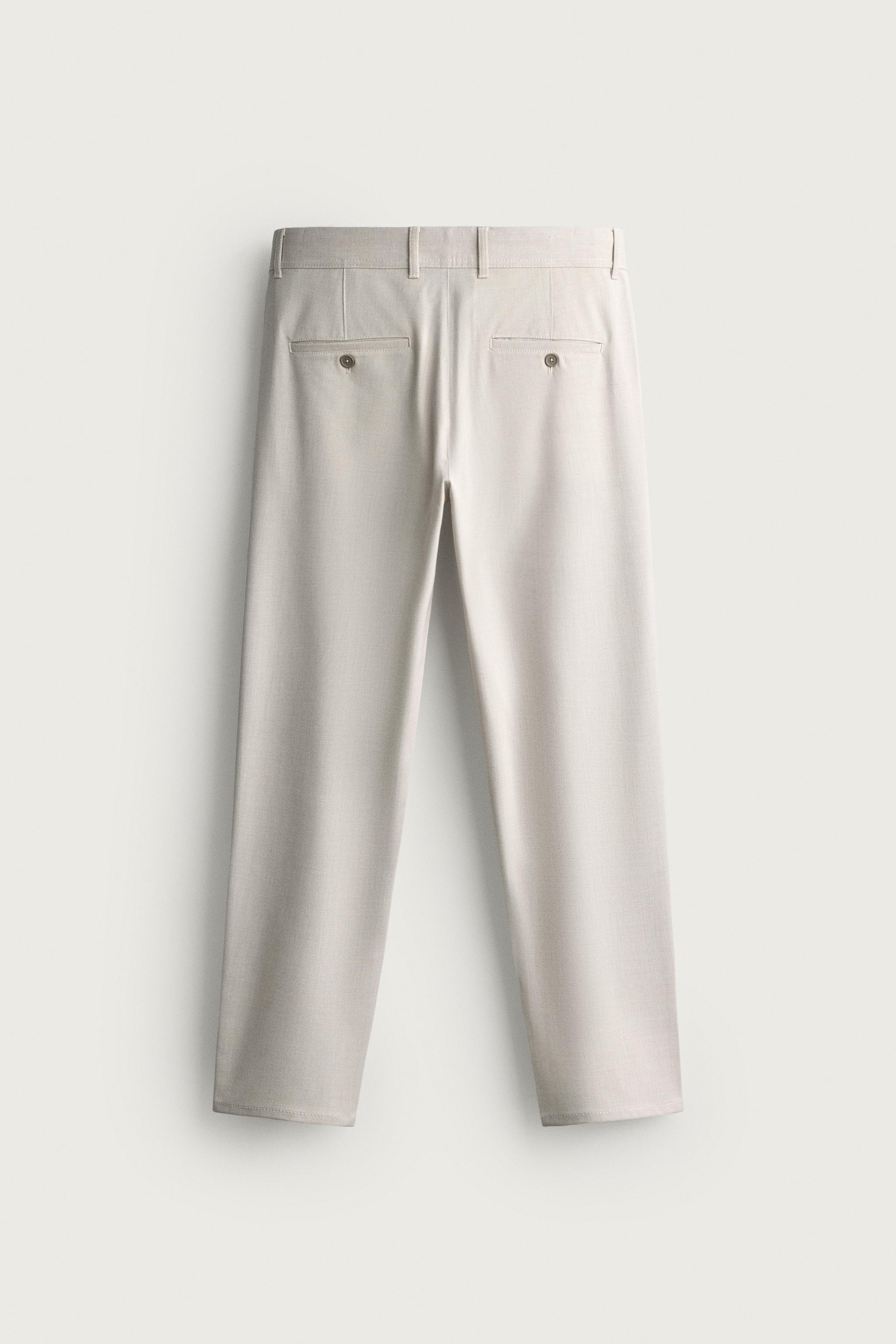 PANTALONI CHINO COMFORT CU STRUCTURĂ - Alb | ZARA România