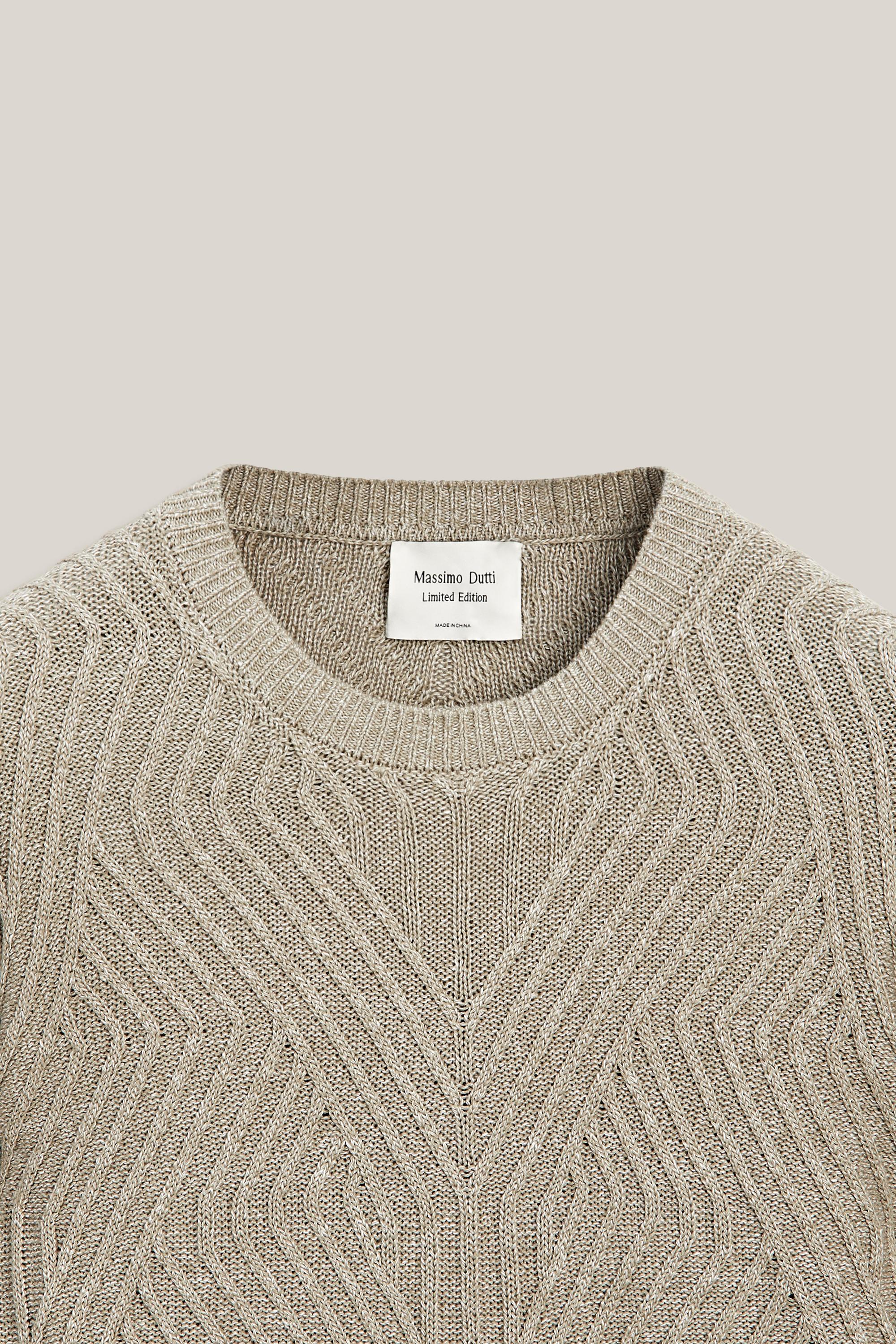 Linen blend Aran knit sweater - LIMITED EDITION