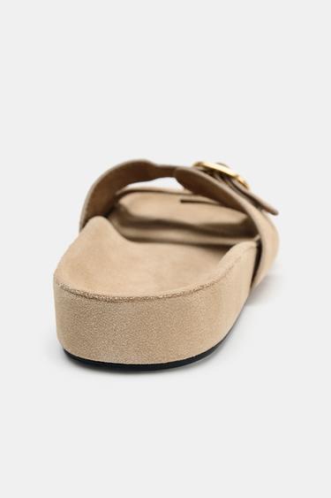 SANDALES EN DAIM À BOUCLES - Beige de Zara - Image 4