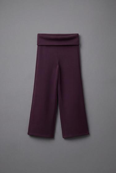 FITNESSBROEK WIDE LEG - Aubergine van Zara
