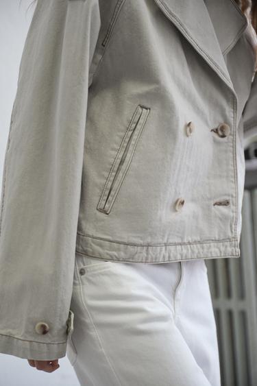 VESTE CHEVRON EFFET DÉLAVÉ - Bleu / Gris de Zara - Image 2