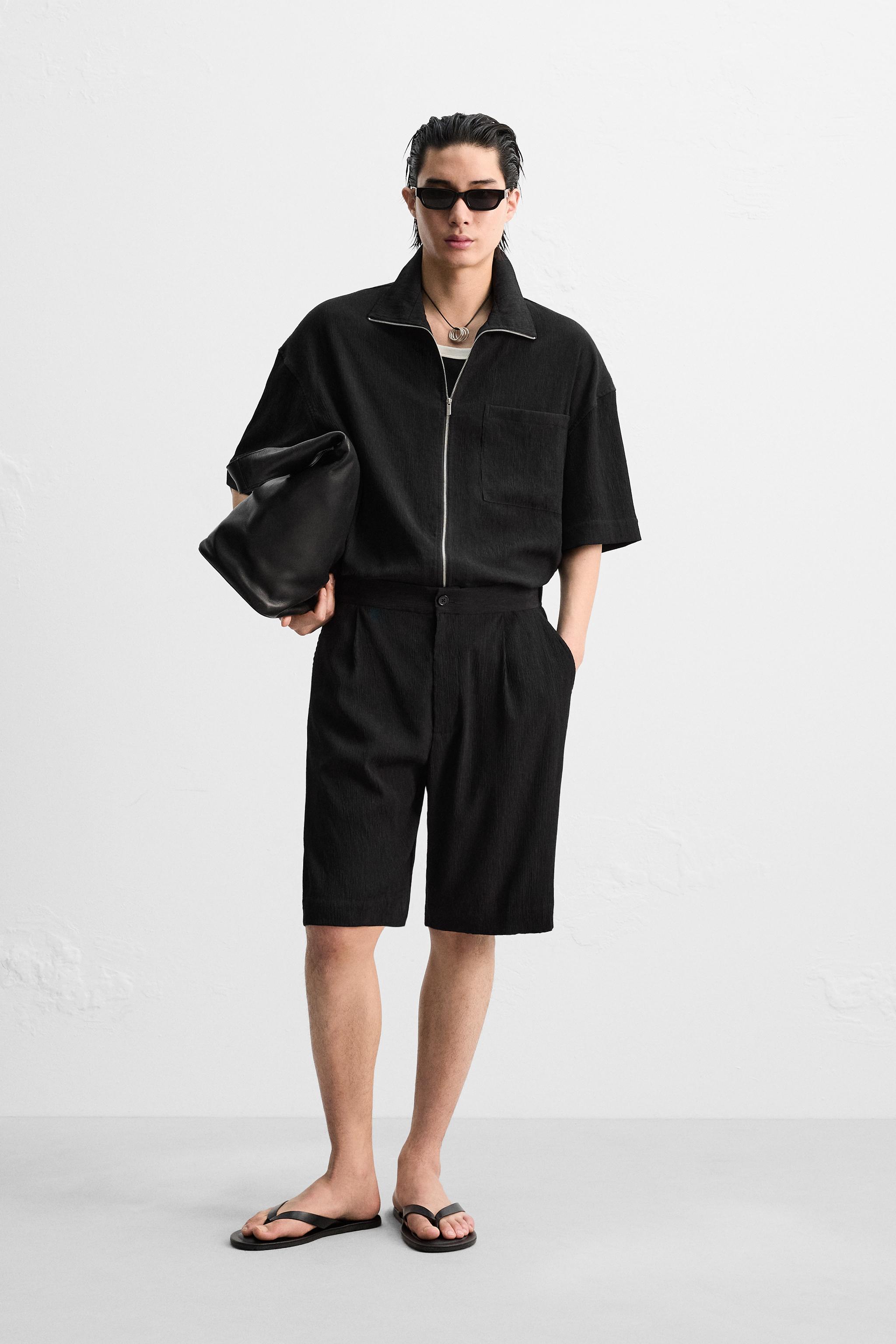 特価商品  - クリンクル加工フルイドバミューダパンツ ブラック ZARA | パンツ