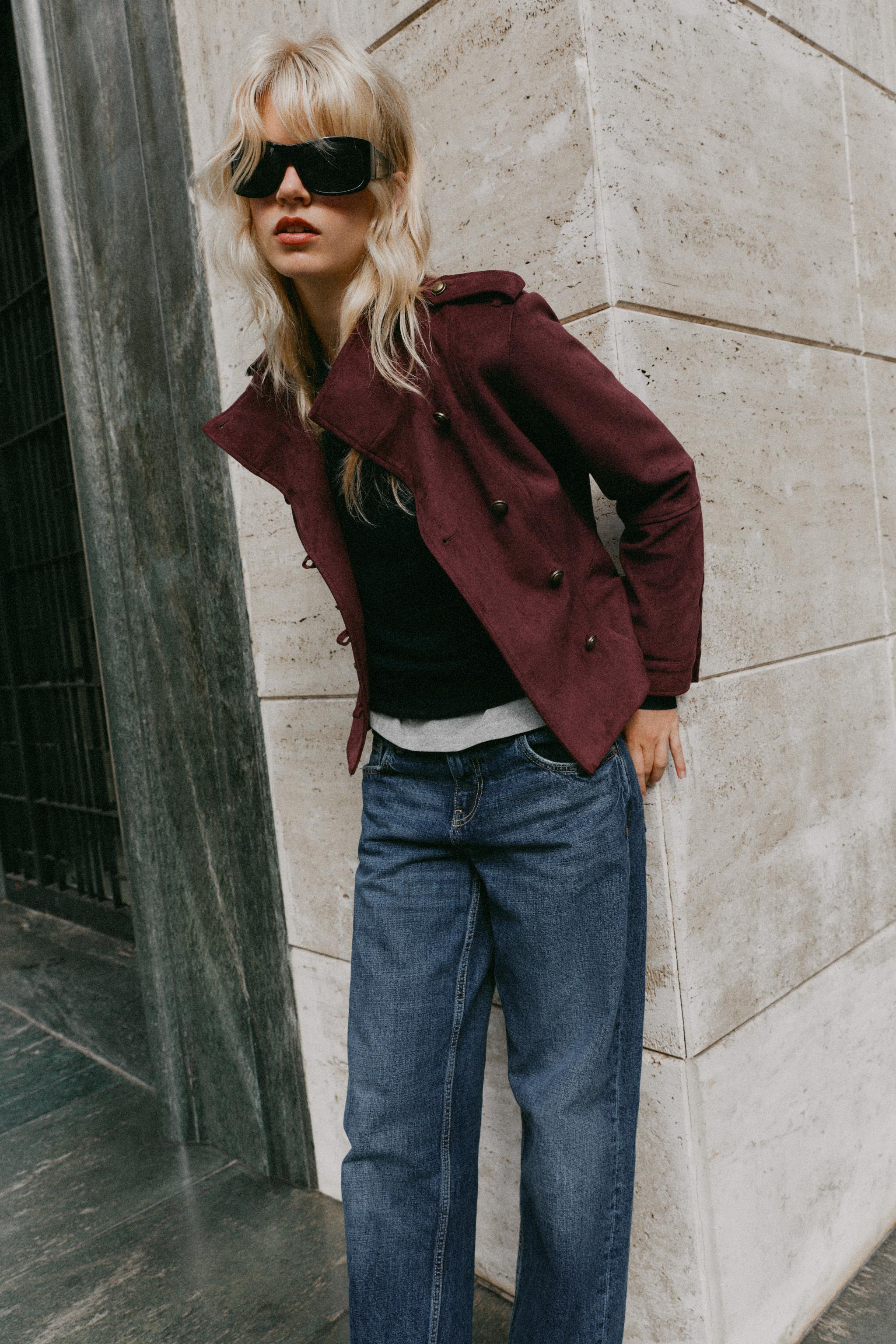 BLOUSON À BRANDEBOURGS EFFET DAIM