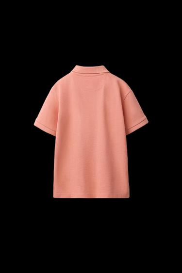 Zara BASIC PIQUÉ POLO SHIRT - Salmon
