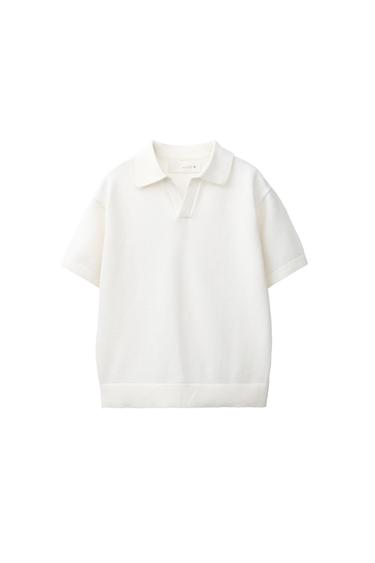 KNIT PIQUÉ POLO SHIRT - White by Zara