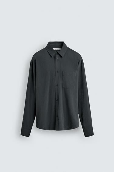 RELAXED FIT FLOWING SHIRT - Dark grey by Zara