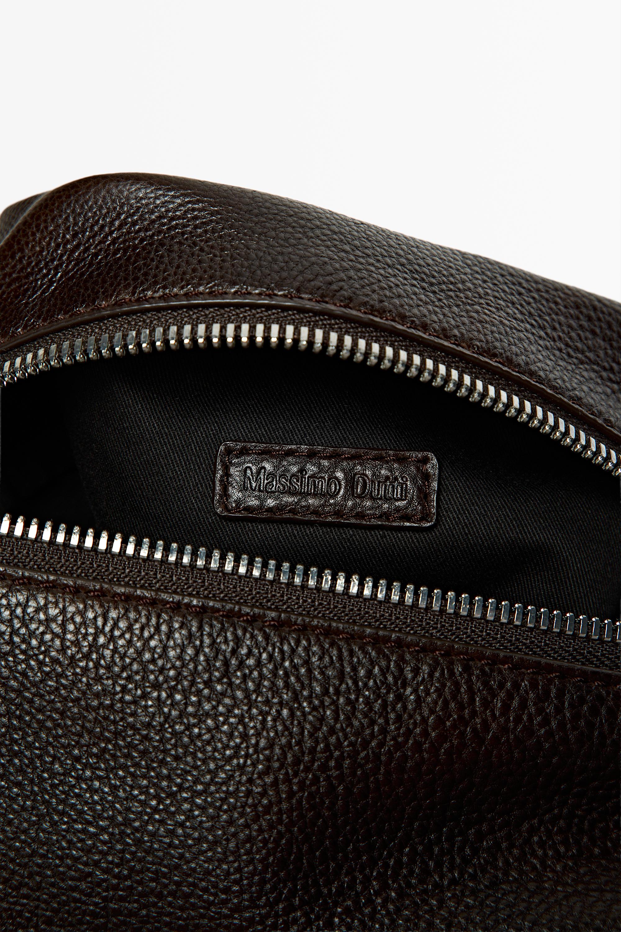 Trousse à fermeture Éclair en cuir nappa