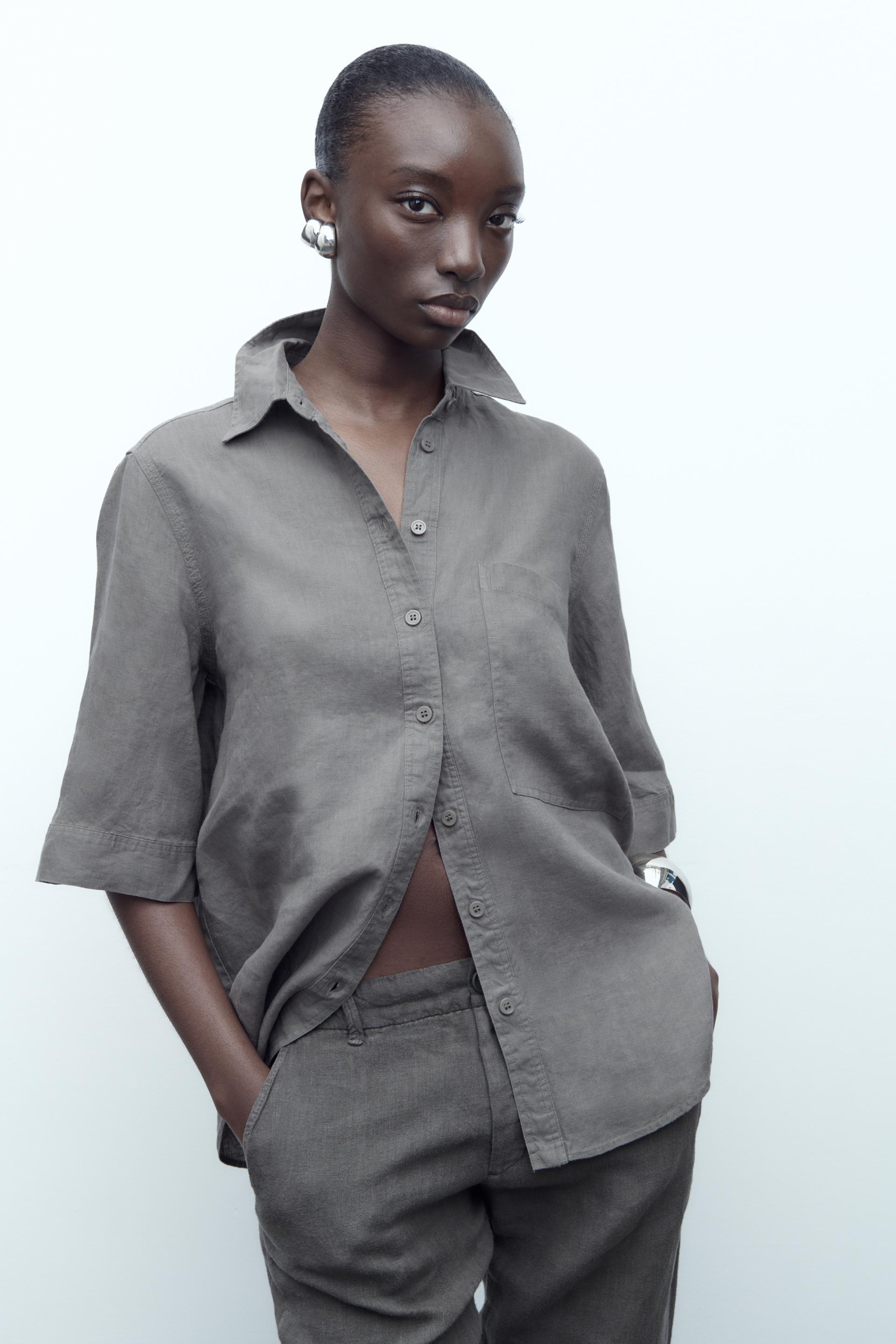 Zara + BASIC LINEN SHIRT