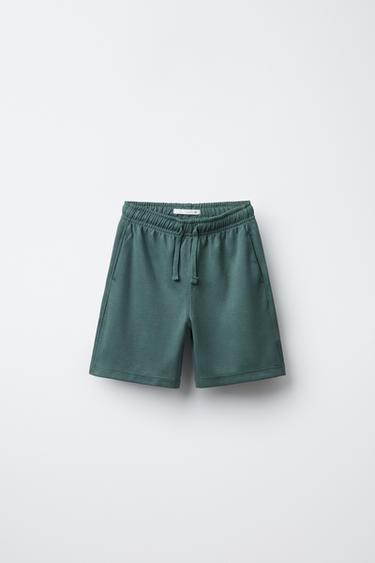 INTERLOCK SHORT SLEEVE HOODIE AND BERMUDA SHORTS SET - Green by Zara - Image 3