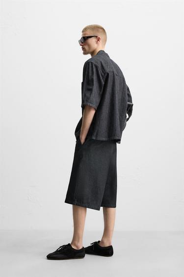 BERMUDA WIDE LEG PLIS - Indigo de Zara - Image 3