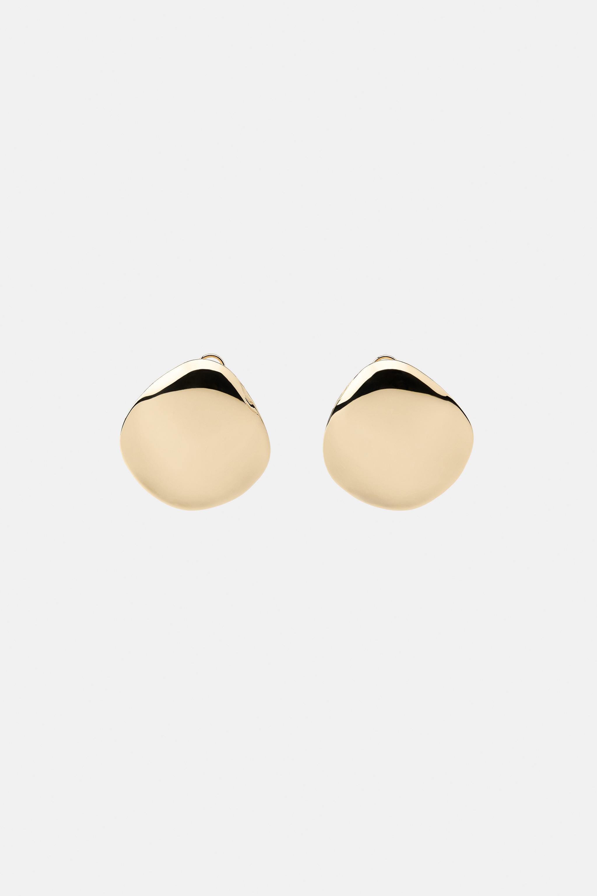 MAXI METAL PLATE EARRINGS - Golden | ZARA Canada