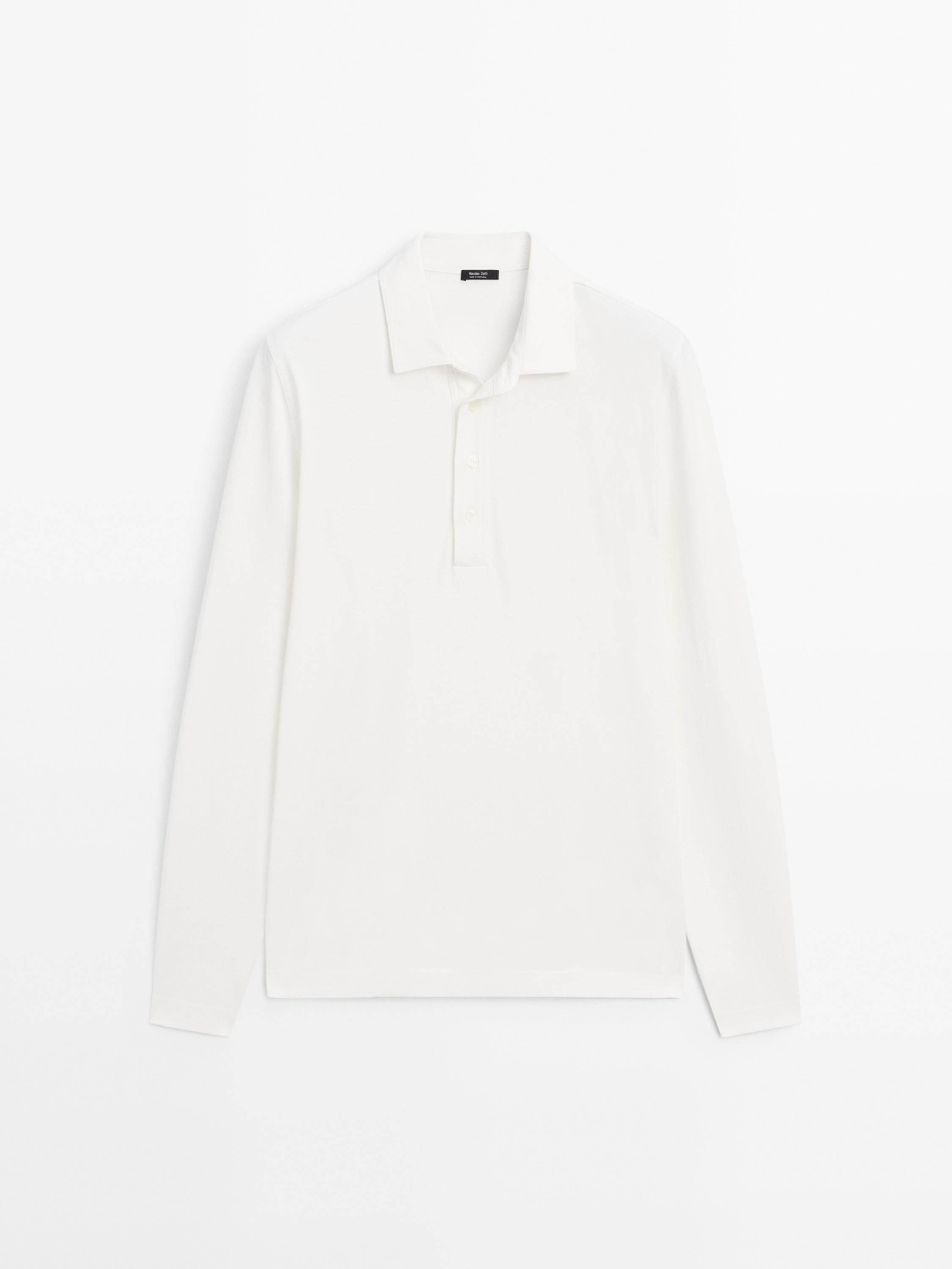 Polo 100 % coton à manches longues