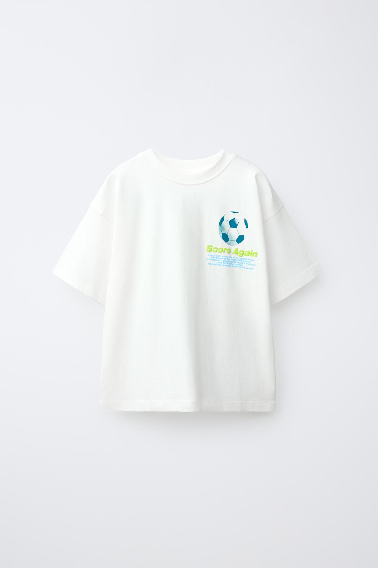 SPORTS PRINT T-SHIRT — Oyster-white