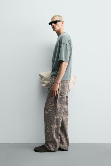 SPRAY PRINTED KNIT T-SHIRT - washed green by Zara - Image 3