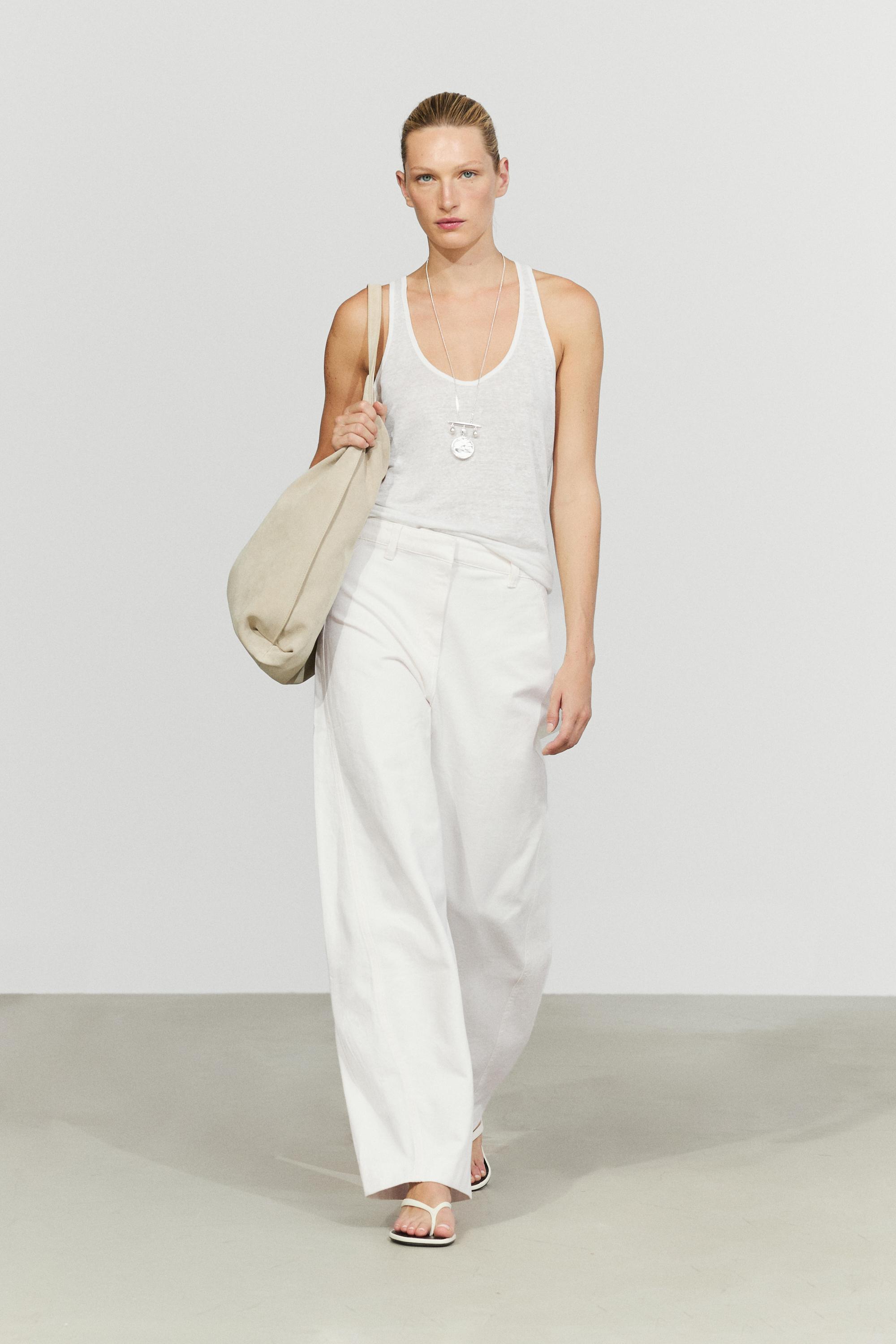 Pantalon barrel 100 % coton