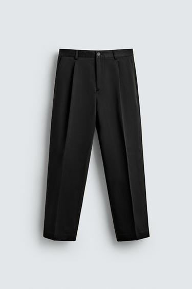 Zara RELAXED FIT PLEATED PANTS AARON LEVINE X ZARA - Black