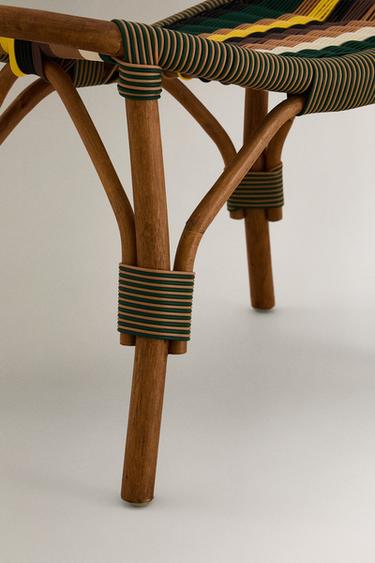 STRIPED RATTAN FOOTREST X COLLAGERIE - striped by Zara - Image 3