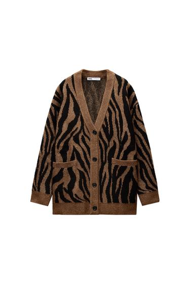 ANIMAL JACQUARD KNIT JACKET