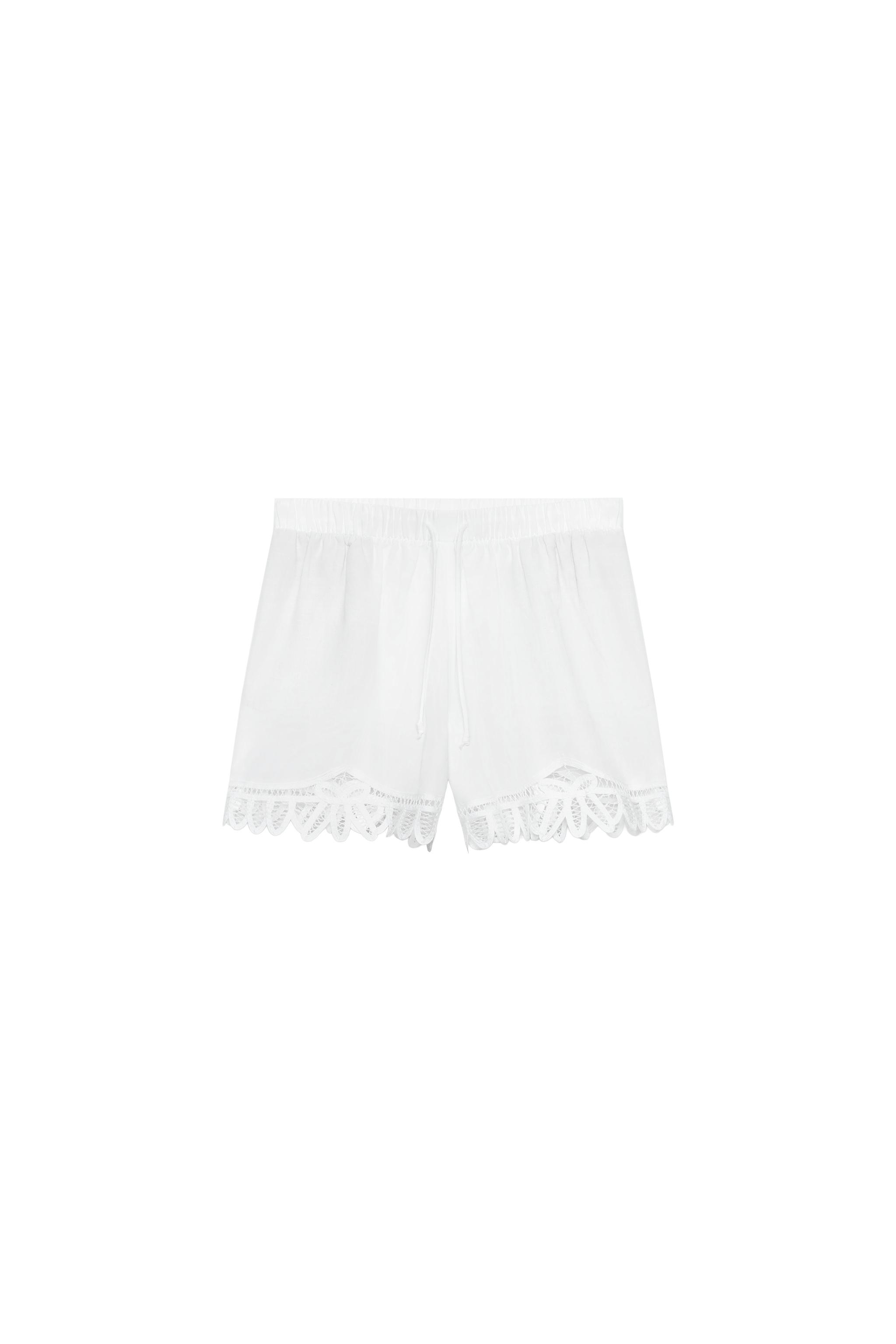 SHORT BRODÉ AVEC LIN ZW COLLECTION
