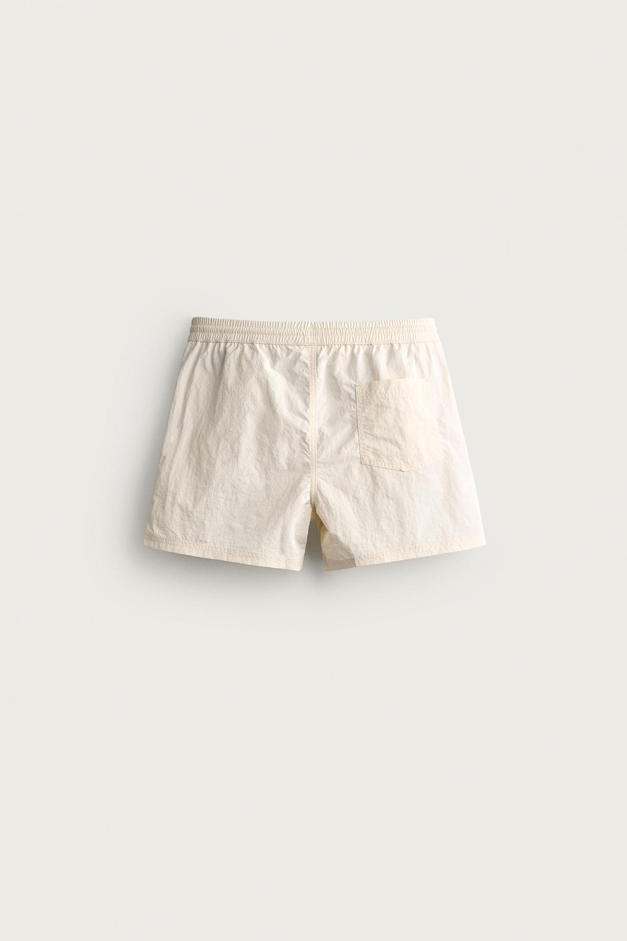 BASIC MID-LENGTH SWIMSUIT — Ecru