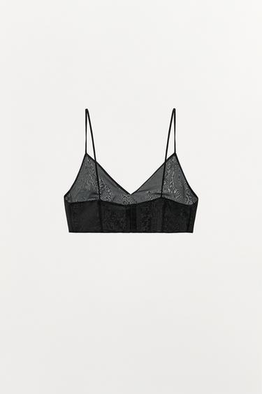 TOP COURT EN SOIE 100 % - Noir de Zara - Image 2