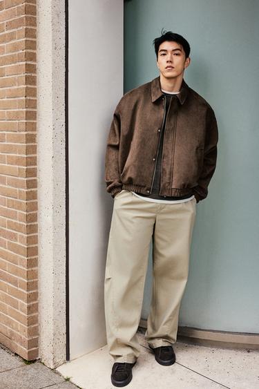 Zara 人造麂皮寬鬆版型外套 - 棕色