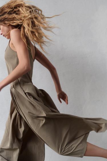 JUMPSUIT NYLON TABLAS - Khaki oscuro de Zara