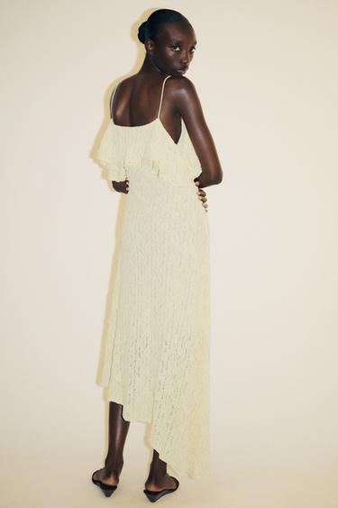 STUDDED LACE DRESS - Yellow by Zara - Image 5
