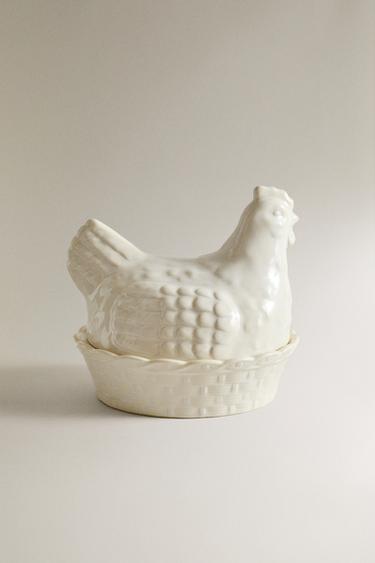 CERAMIC HEN JAR - Cream by Zara