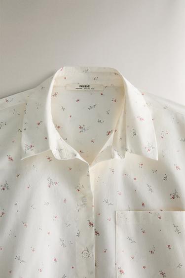 CHEMISE FLEURS - Écru de Zara - Image 1