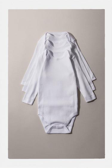 3-PACK OF BASIC ROUND NECK BODYSUITS - White by Zara - Image 4