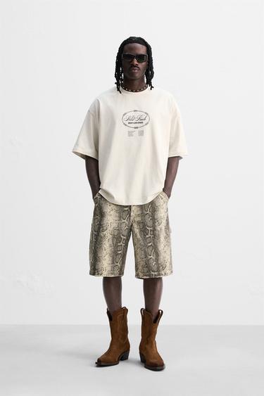 WASHED PRINT T-SHIRT - Sand by Zara - Image 0
