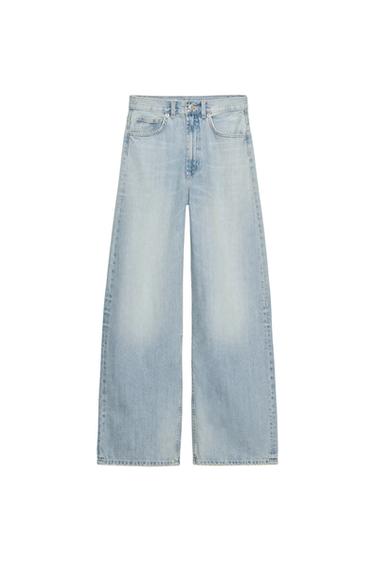 JEANS TRF EXTRA WIDE LEG TIRO ALTO - Azul agua de Zara