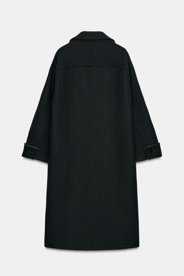 MANTEAU OVERSIZE POIGNET CONTRASTANT - Noir de Zara - Image 8