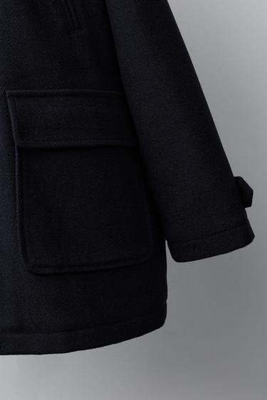 MANTEAU EN DRAP À CAPUCHE - Bleu marine de Zara - Image 7