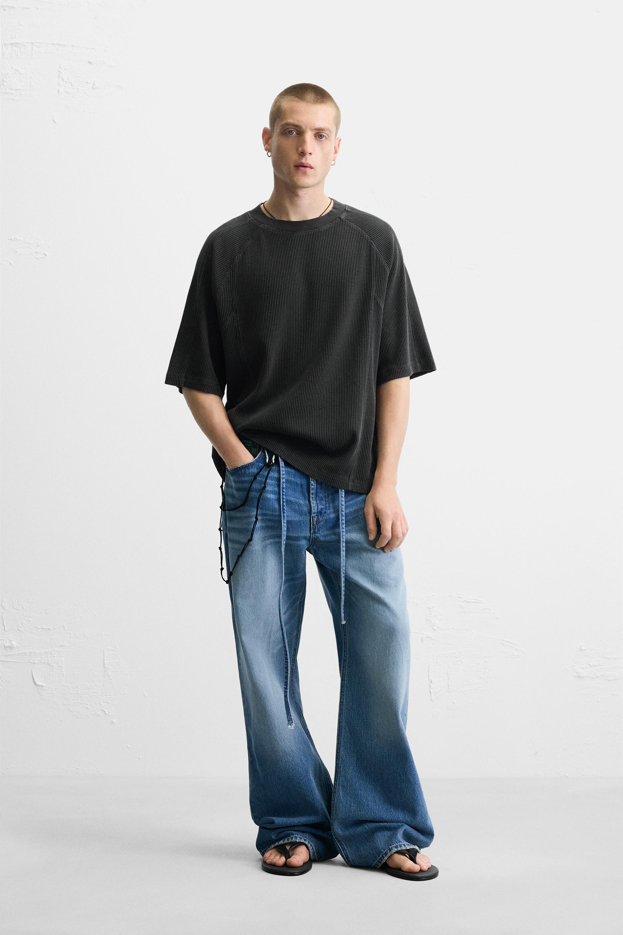 ウォッシュド ストラクチャーTシャツ - カーボングレー | ZARA