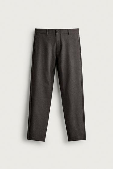 PANTALÓN CHINO ESTRUCTURA CONFORT - Marrón oscuro de Zara