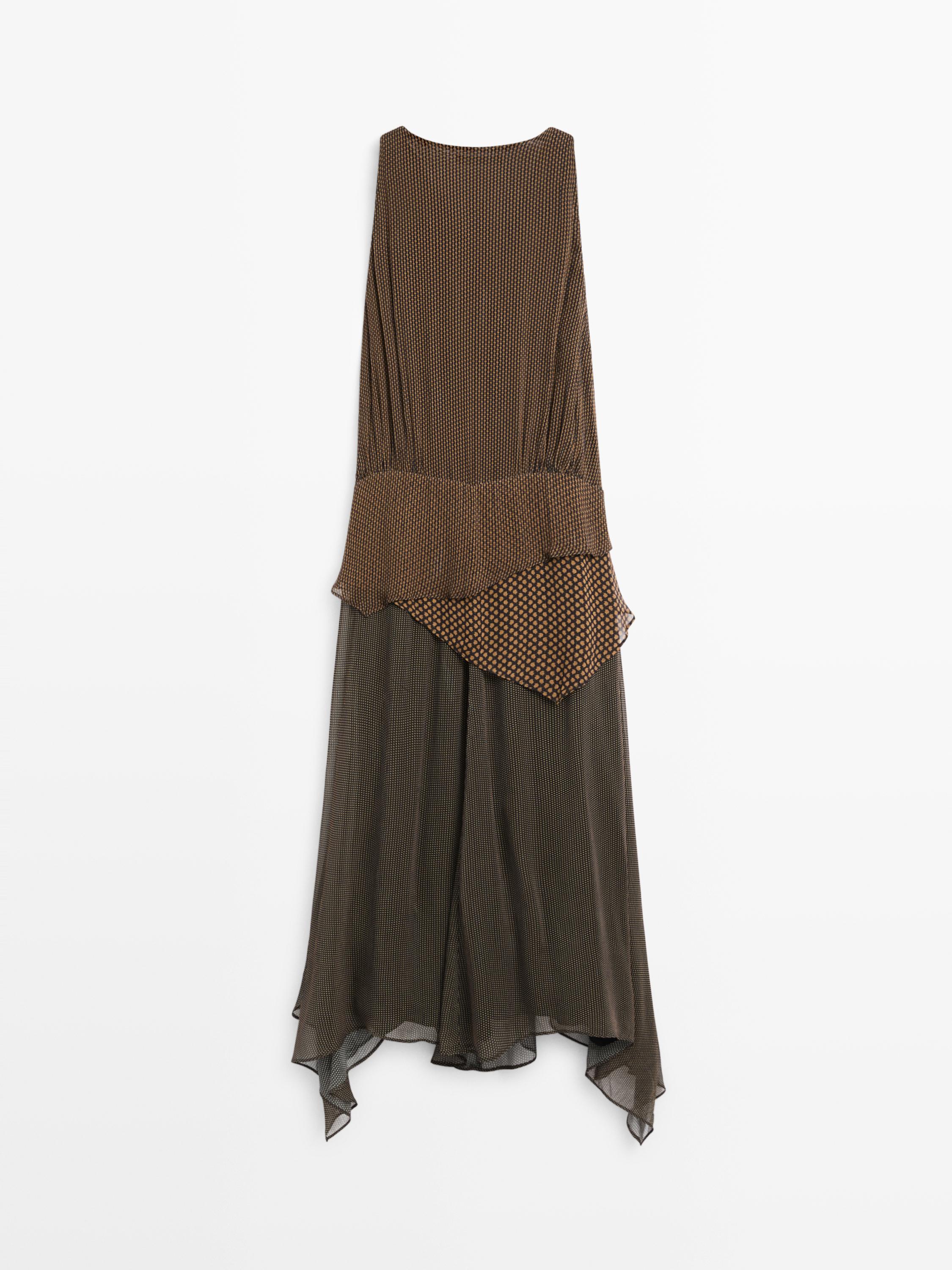 Flowing layered dress with ruffles
