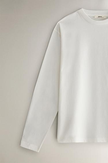 T-SHIRT MANCHES LONGUES - Blanc cassé de Zara - Image 2