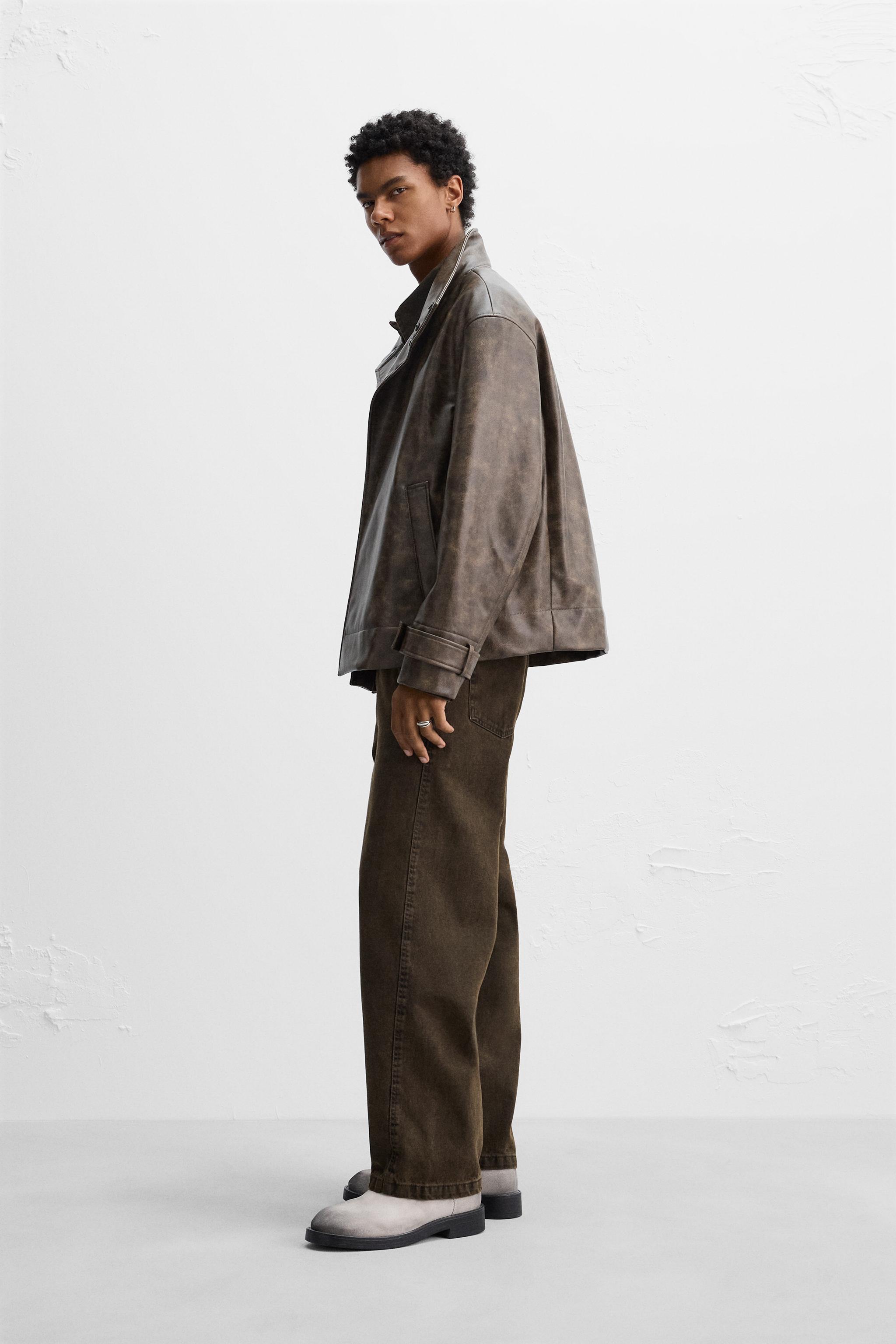 LIMITED EDITION FAUX LEATHER JACKET - Brown | ZARA United States