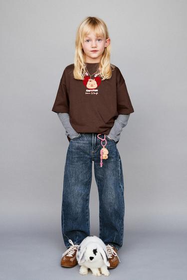 CAPIBARA CAPYFUN © T-SHIRT WITH FLOCKING - Brown by Zara