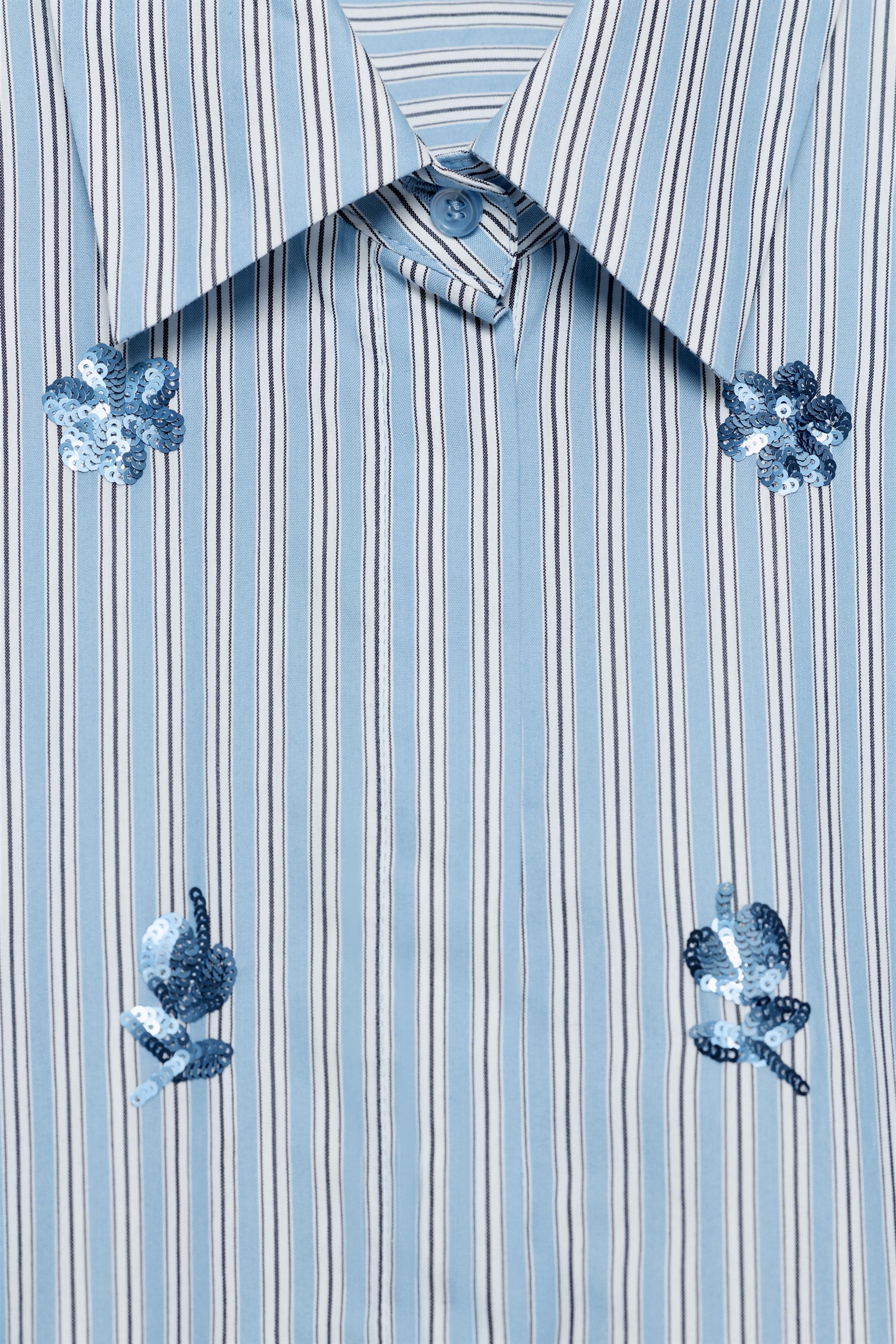 CHEMISE RAYÉE À SEQUINS
