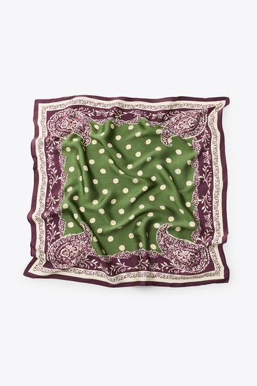 PAÑUELO ESTAMPADO LUNARES - Berenjena de Zara