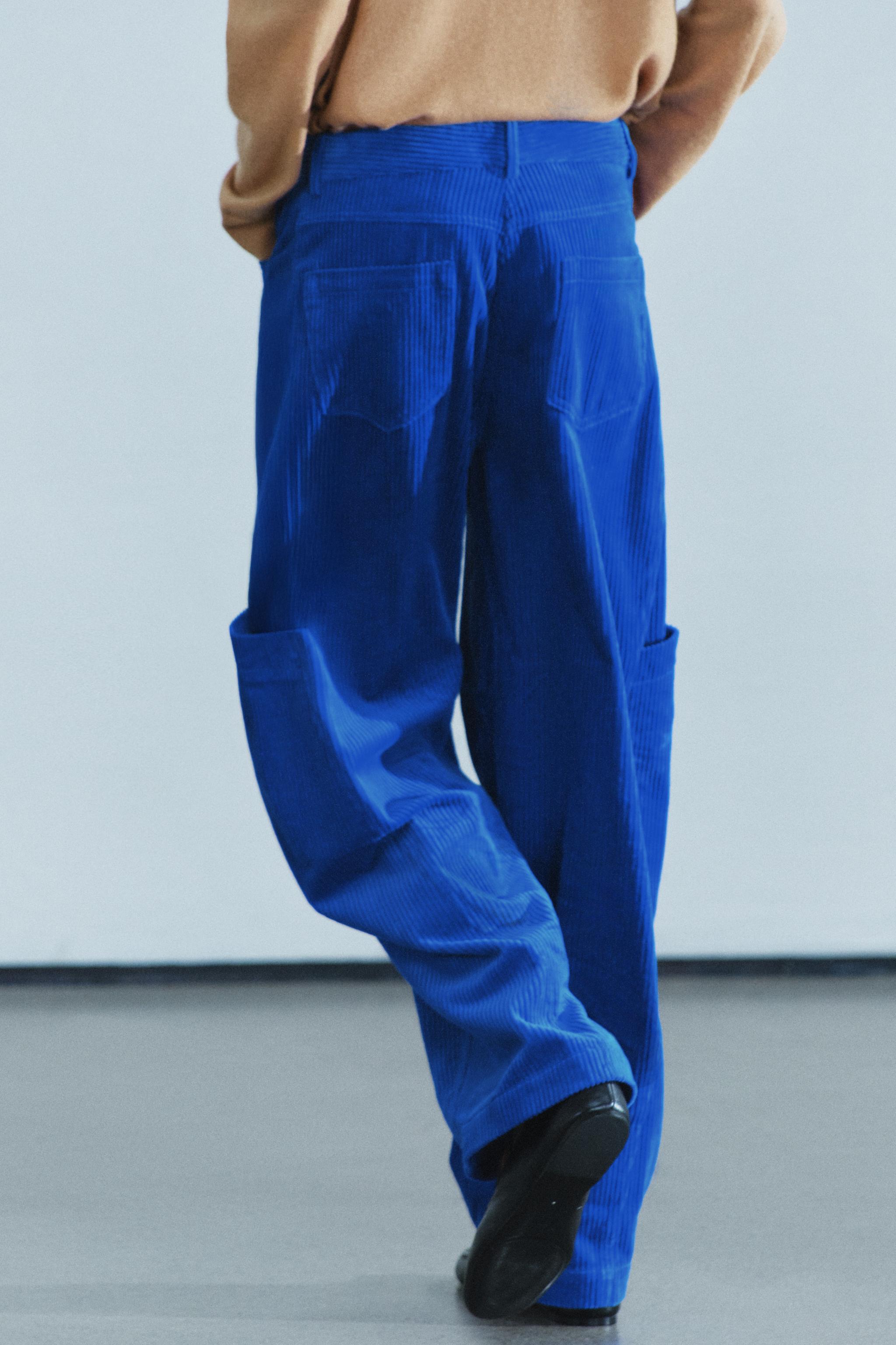 Zara ZW COLLECTION CEPLİ FİTİLLİ KADİFE PANTOLON görsel 4
