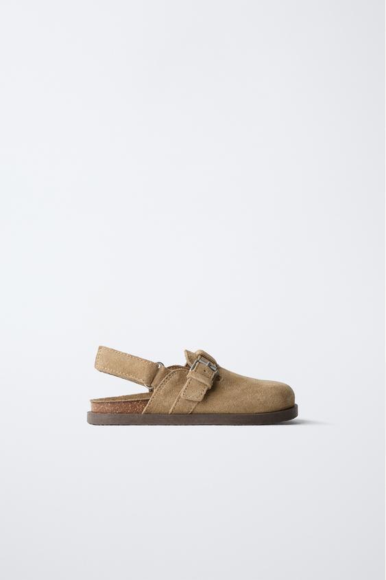 SPLIT SUEDE CLOGS - Mink Grey by Zara - Image 0