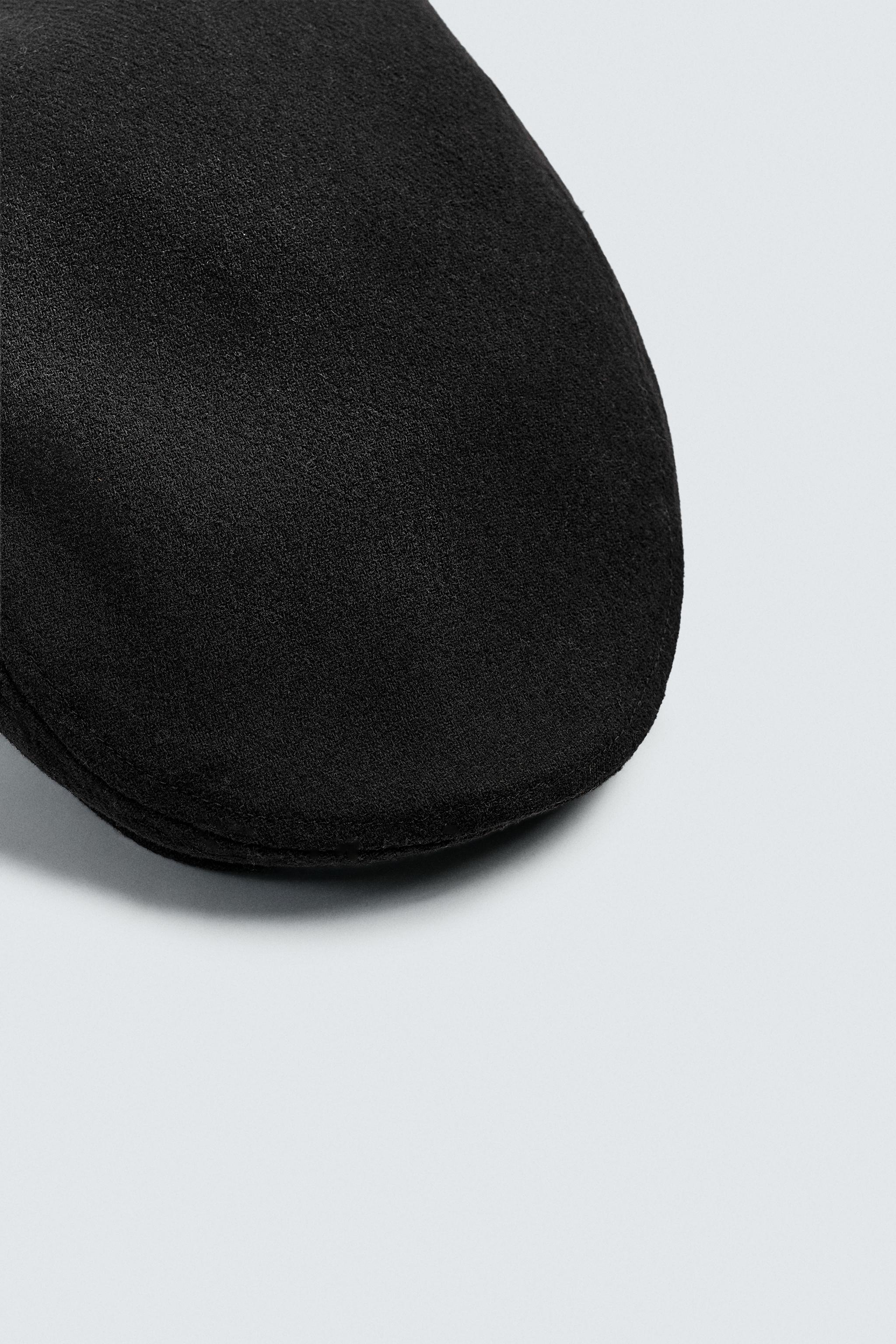 WOOL BLEND BERET — Black (alternate view)