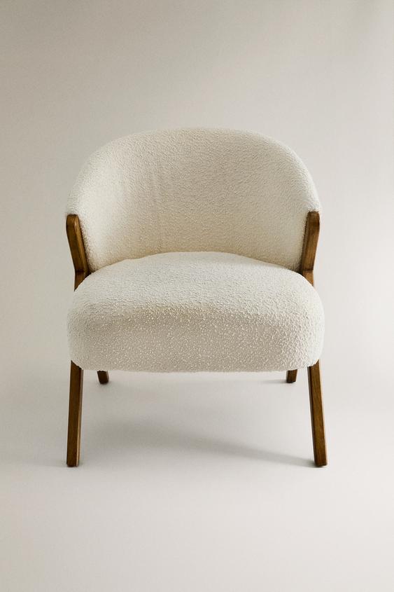 UPHOLSTERED BOUCLÉ ACCENT CHAIR Ecru ZARA United States